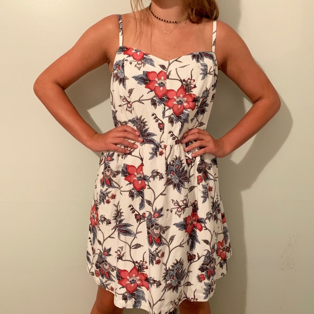 White, floral spring dress!!